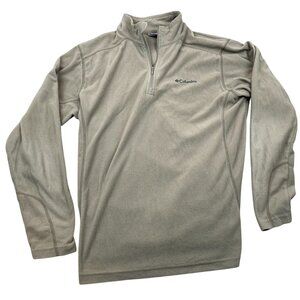 Columbia Mens Fleece Pullover Half-Zip Jacket Medium Beige Outdoors Classic